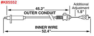   IS 45.2 INNER WIRE IS 52.4 THIS CABLE HAS 1.5 EXTRA ADJUSTMENT