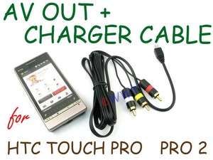 TV Out AV +Charger Cable for HTC Touch Pro 1 2 Gen Pro2  