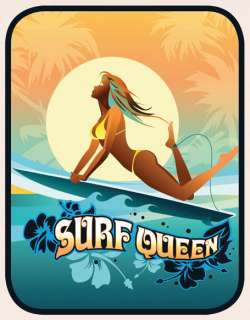 HAWAIIAN Decal HAWAII Sticker Surfing Pin Up Surf Girl  