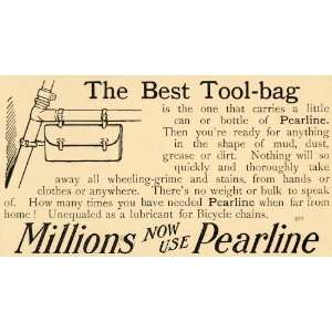  1896 Ad Tool Bag Pearline Bicycle Chains Health Cleaner 