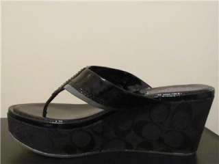 Coach JODY Crinkle Patent Black Sandal Sizes 8, 8.5  