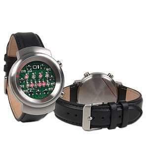  Binary Round Wrist Watch w/Red LEDs Electronics