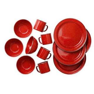 Stainless Steel Rim Outdoor Tableware Set   Red.Opens in a new window