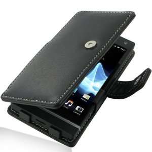    Pdair Leather Book Case Cover for Sony Xperia S Black Electronics