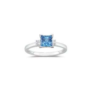   Cts Diamond & 1.19 Cts Swiss Blue Topaz Ring in Platinum 4.0 Jewelry