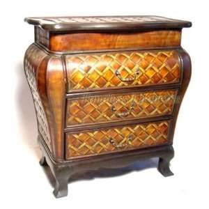 Bombe Chest of Drawers Dresser Wood Table Nightstand  