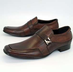 NEW KENNETH COLE CHECK N BALANCE LE COGNAC SLIP ON LEATHER MENS 