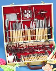 80 Piece Carving Set in Wooden Case NEW 802985747440  