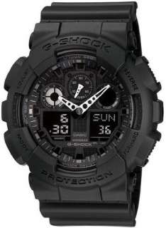 Casio G Shock Mens Analog Digital World Time Black Dial Watch GA100 