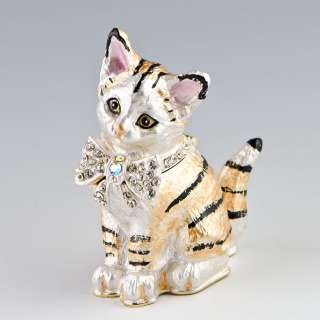 Cat Trinket Box, Trinket Boxes, Faberge, Crystals  