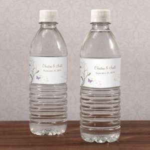  Romantic Butterfly Water Bottle Label   Powder Blue