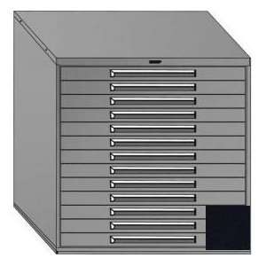  Equipto 45Wx44H Modular Cabinet 13 Drawers, & Lock 