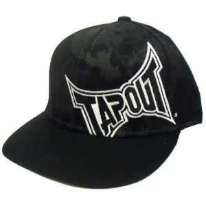MMA UFC Tapout Cage Fighting Large XLarge Black Gray Hat Cap Flex Fit 