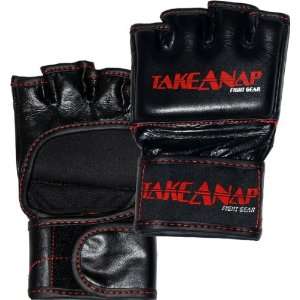 Take A Nap 4oz. Black MMA Cage Fighting Gloves (SizeM)  