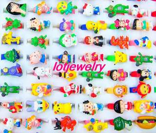 wholesale 200pcs assorted Cartoon childrens rings  
