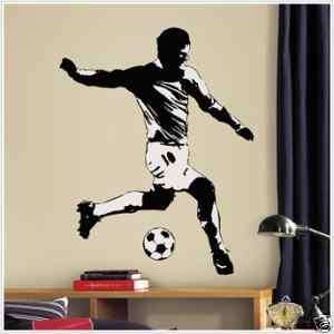 New Giant SOCCER PLAYER Wall Sticker Childrens Decal  