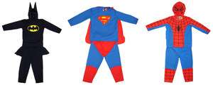 SPIDERMAN BATMAN SUPERMAN Boys Kids Childs Fancy Dress Costume Outifit 