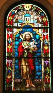 BEAUTIFUL ANTIQUE STAINED GLASS CHURCH WINDOW  