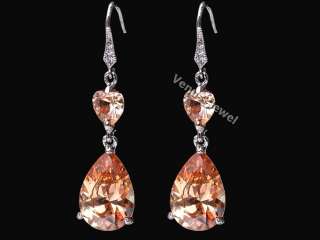 Citrine Rhinestone Crystal Teardrop Dangle Earrings VE364  