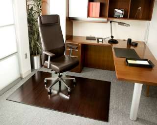 Anji 48x72 Dark Cherry Bamboo Deluxe Office Chair Mat  