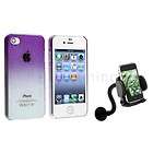 Clear Smoke Waterdrop Cover Hard Plastic Case+Car Mount For iPhone 4 