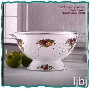 ROYAL ALBERT OLD COUNTRY ROSES ENAMEL COLANDER FOOTED  