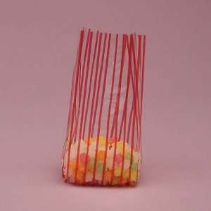  50 Pack Red Vertical Stripe Cello Bags 