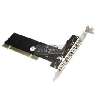 USB 2.0 PCI CARD 4 PORT CONTROLLER USB HUB ADAPTER  
