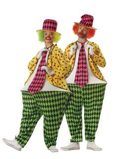 Adult Men Circus Funny Hoop Clown Halloween Costume  