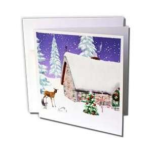   Christmas With Deer, Squirrel, And Hare   Greeting Cards 6 Greeting