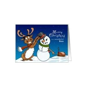  Christmas Deer   Merry Christmas for Boss Card Health 
