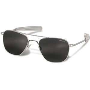  Randolph Aviator Sunglasses 52mm Matte Chrome , Grey Lens 