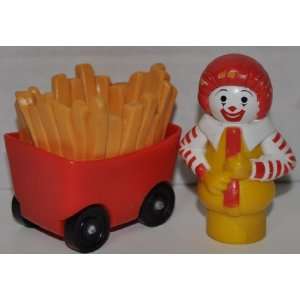 Little People Ronald McDonald 1989 & French Fries Cart (Deluxe Playset 