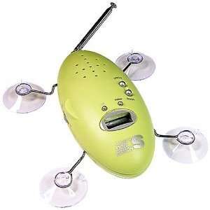  Zadro Shower Bug AM/FM Radio with Clock, Lime Green 