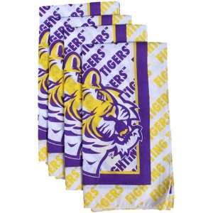    NCAA LSU Tigers 4 Pack Spirited Cloth Napkins