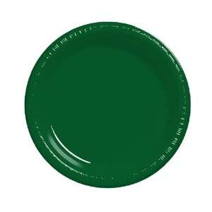    Hunter Green Plastic Luncheon Plates