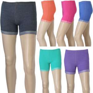Color Denim Shorts Leggings Summer Cotton Tights Pants  