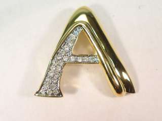 DESIGNER DOLPHIN ORE 18KT GOLD GP A  Z INITIAL LETTER PIN BROOCH 