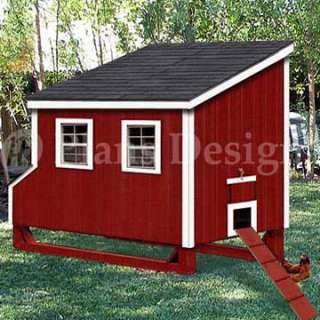 x7 Lean To Style Chicken Poultry Coop Plans, 90507L  