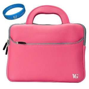 Pink Neoprene Sleeve Protective Case Cover with Carrying Handles for 