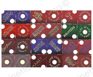 20 MIXED REAL USED CASINO DICE 10 PAIRS Matching Logos Cancelled NONE 