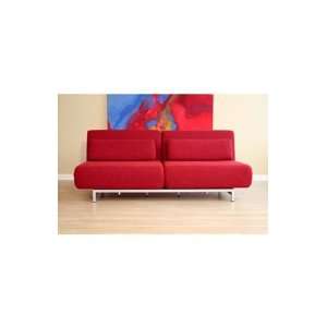   Fabric 2 Seat Sofa Chair Convertible Set