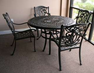   Aluminum Dining Set w/Ice Bucket Fully Welded Chairs and Free Cushions