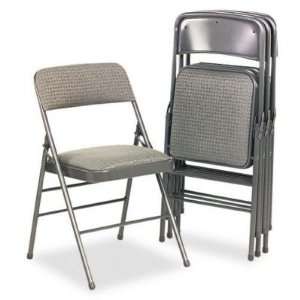 SAMSONITE COSCO Fabric Padded Seat/Back Folding Chair, Gray Frame 