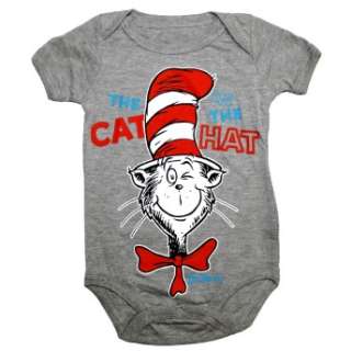 Dr. Seuss Cat In The Hat Face Baby Creeper Romper  