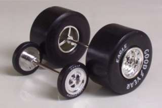 Goodyear Drag Slicks 2 Front Tires 4 Race Wheels 124 Parts A98 