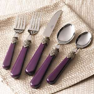 BrylaneHome 20 Pc Purple Flatware Set (PURPLE,0)  Kitchen 