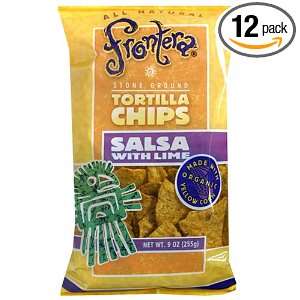 Frontera Yellow Corn with Salsa Tortilla Chips, 9 Ounce (12 Pack 
