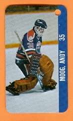 1983 NHL Edmonton Oilers Key Chain Card Andy Moog  