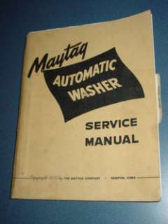 Maytag Automatic Washer Service Manual 1950  